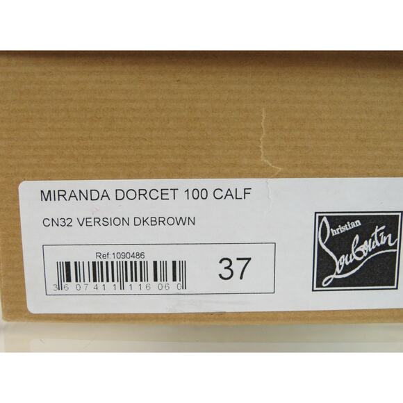 LOUBOUTIN MIRANDA 100 BROWN LEATHER D'ORSAY STRAPPY KNOTTED OPEN TOE PUMPS 37 - Picture 12 of 12